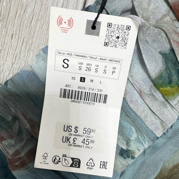 🆕 2025 ZARA FLORAL BOUQUET ROSE PRINTED DRAPED RUCHED DRESS - Picture 5 of 6